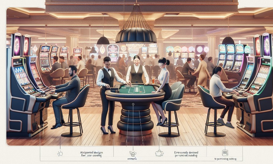 En el contexto de los muebles de casino, la ergonomía se centra en diseñar sillas y mesas que sean cómodas y seguras para los jugadores